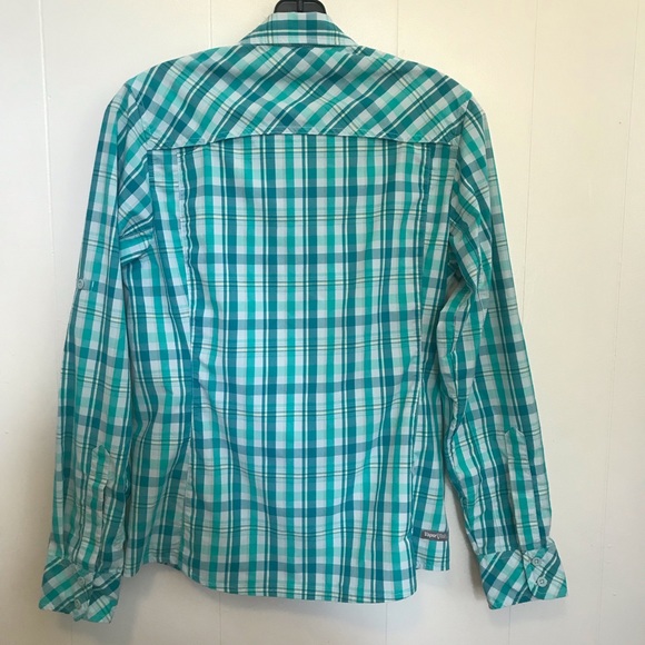 The North Face Vapor Wick Plaid Button Up Top Sz S - Picture 2 of 8